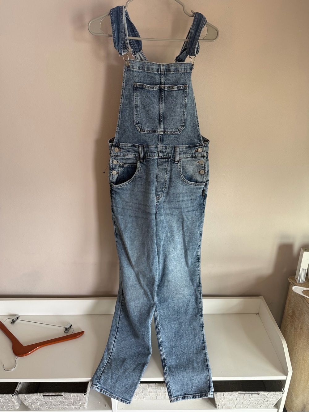 Silver Jeans Co Baggy Overalls Light Wash Denim‎ L27929ACS277 XS L28